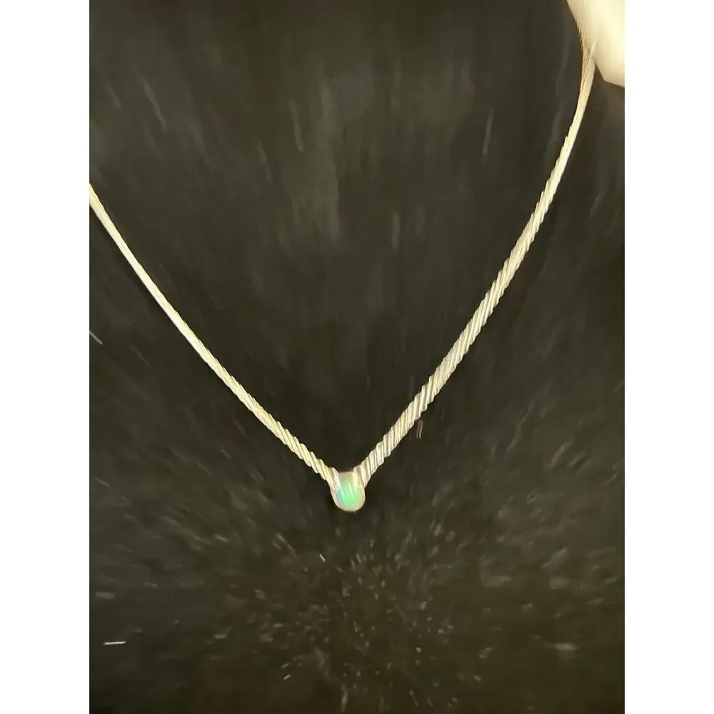 Sterling Silver Turquoise Pendant Necklace 18
